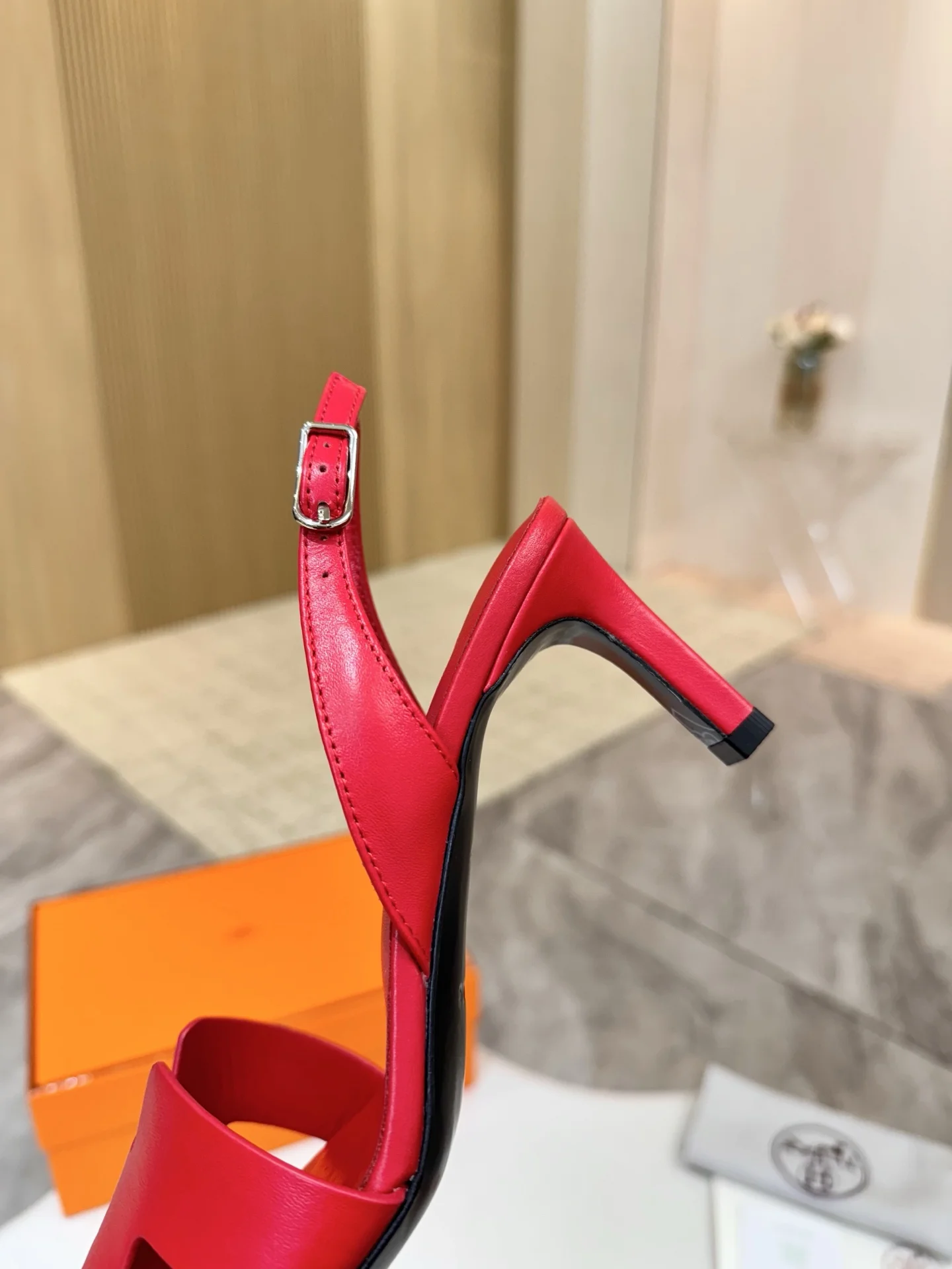 HERMES Heels Leather Red EU34-43 B90202609111485 - Image 4