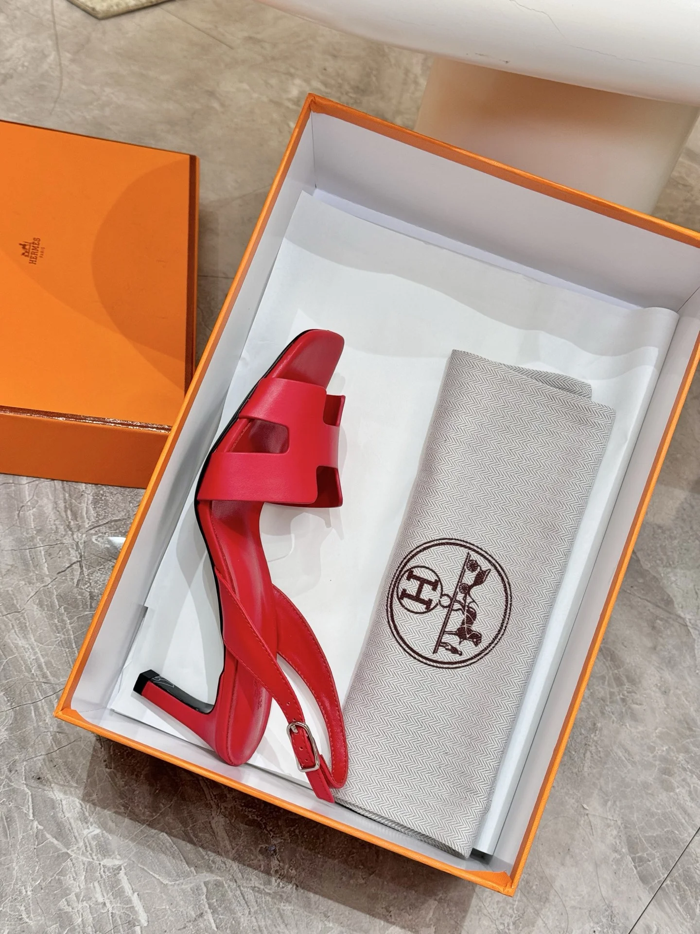 HERMES Heels Leather Red EU34-43 B90202609111485 - Image 8