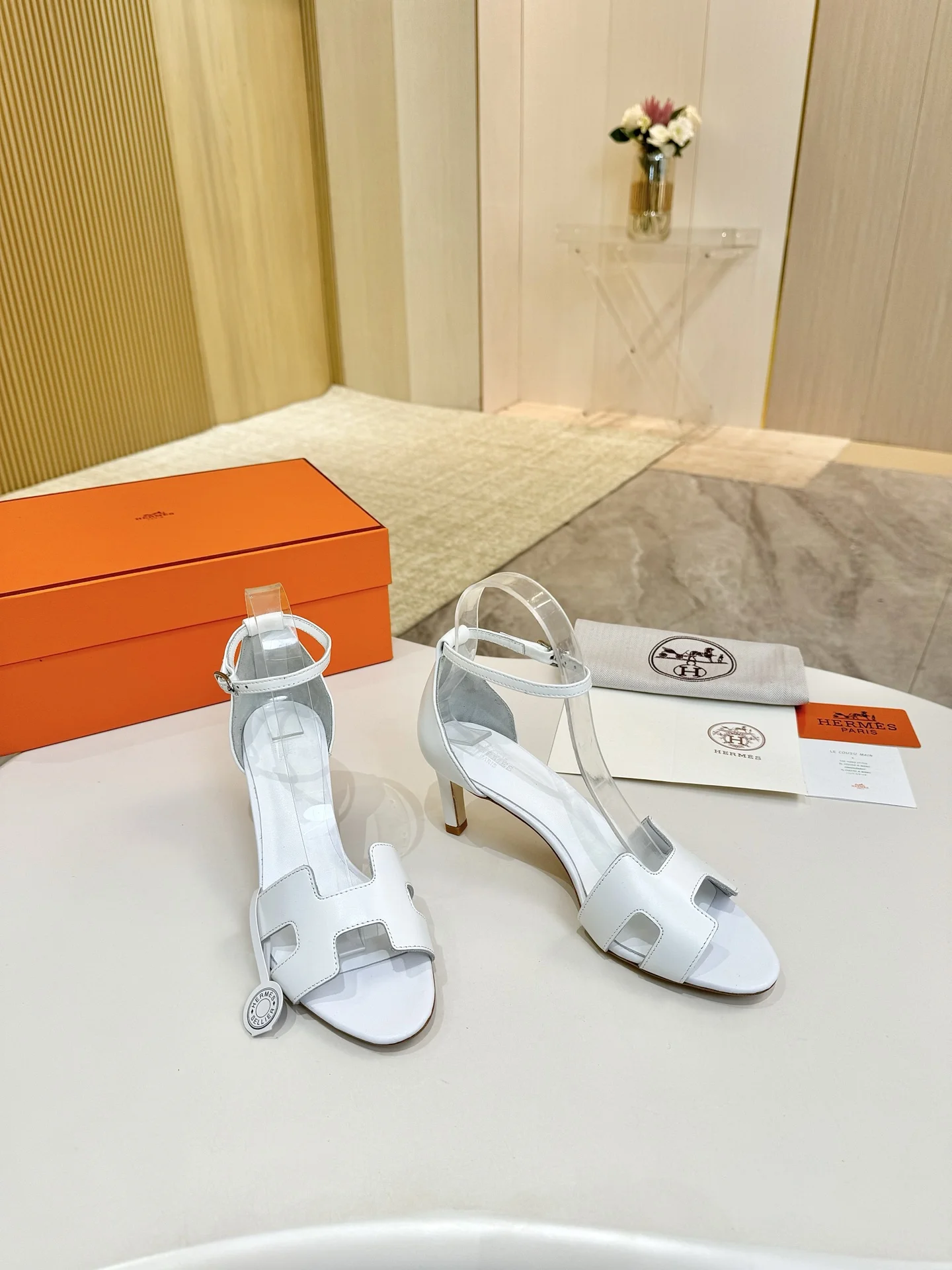 HERMES Heels White C00202609111508 - Image 4