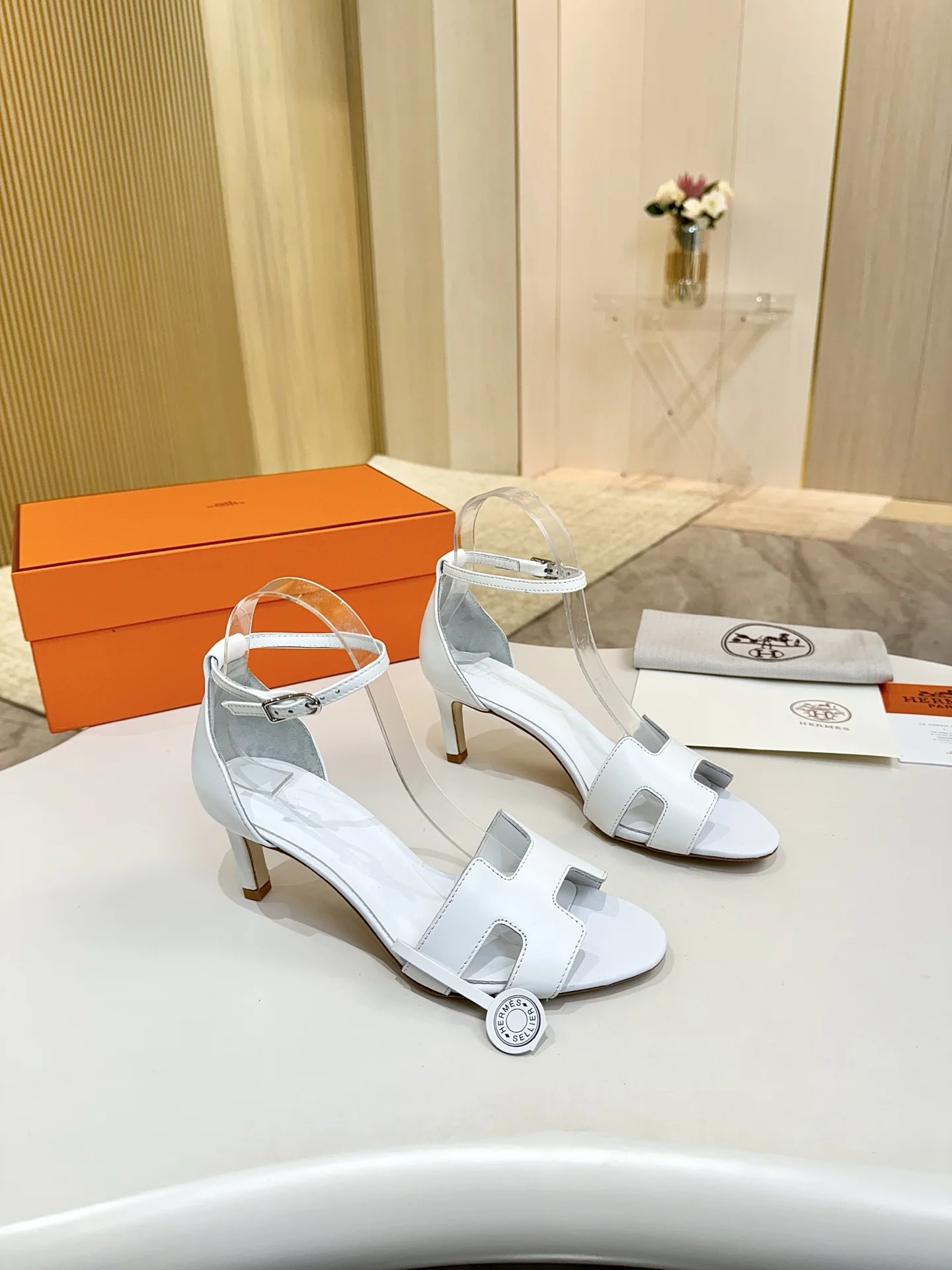 HERMES Heels White C00202609111508 - Image 5