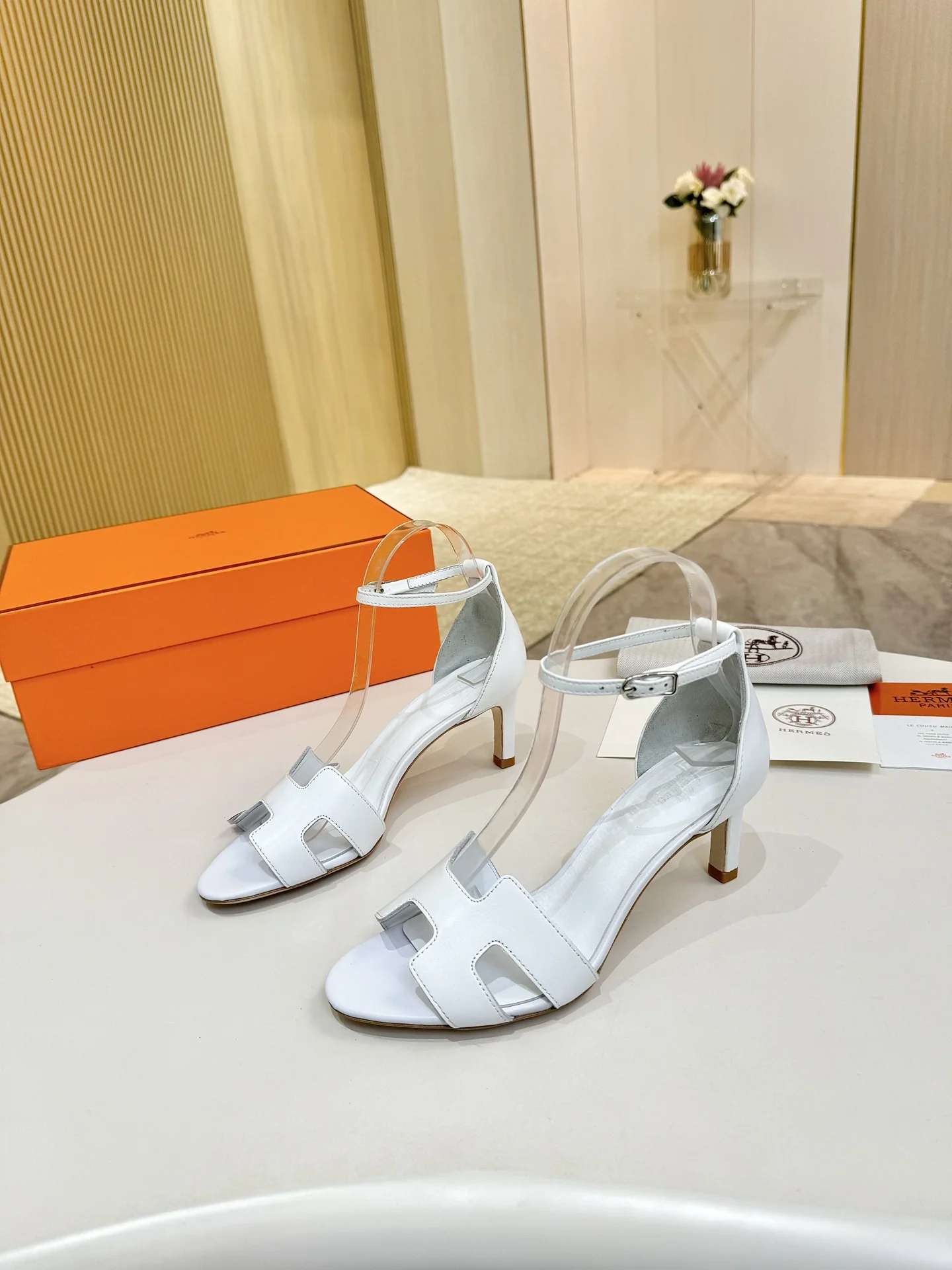HERMES Heels White C00202609111508 - Image 7