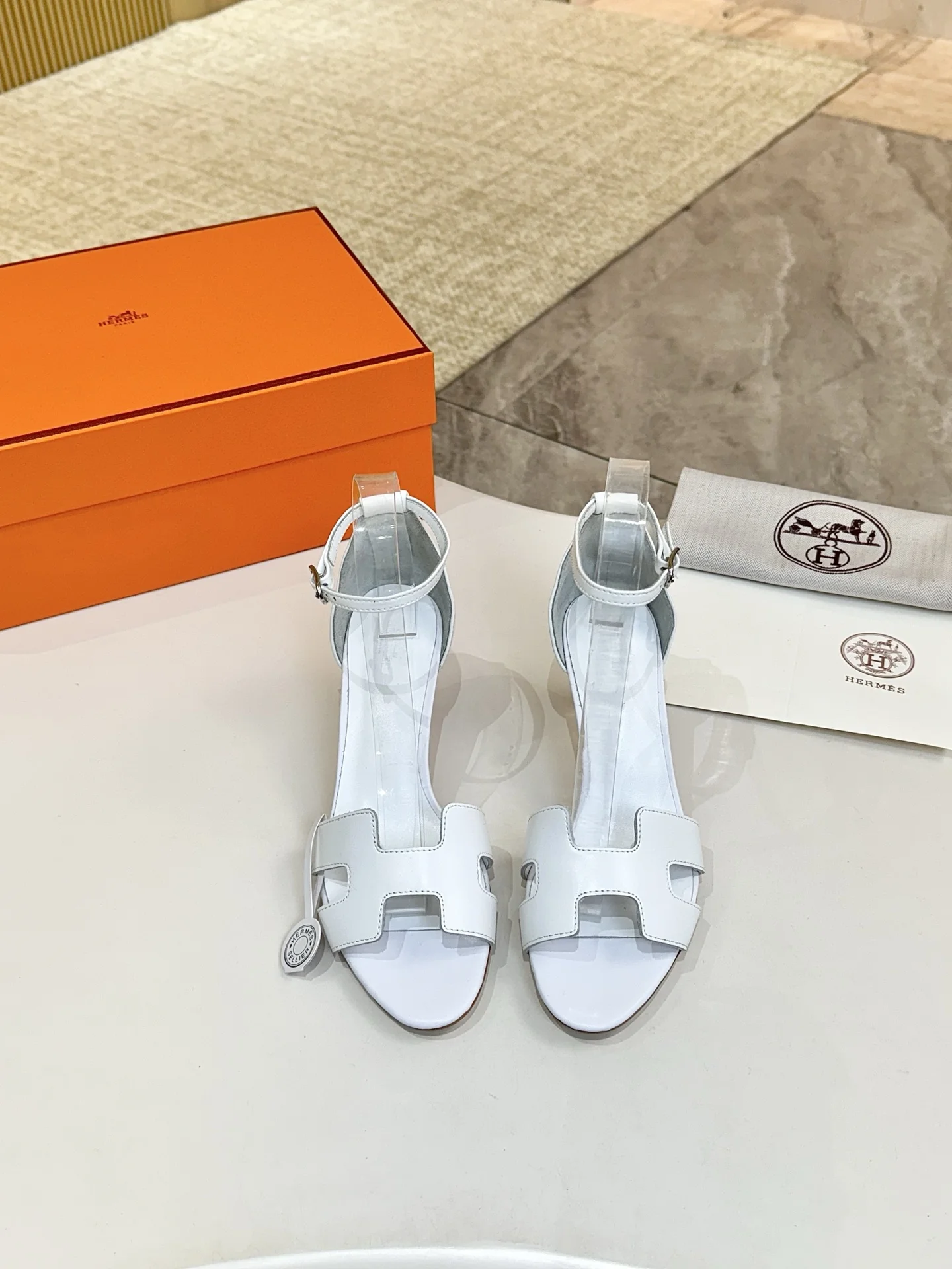 HERMES Heels White C00202609111508 - Image 8