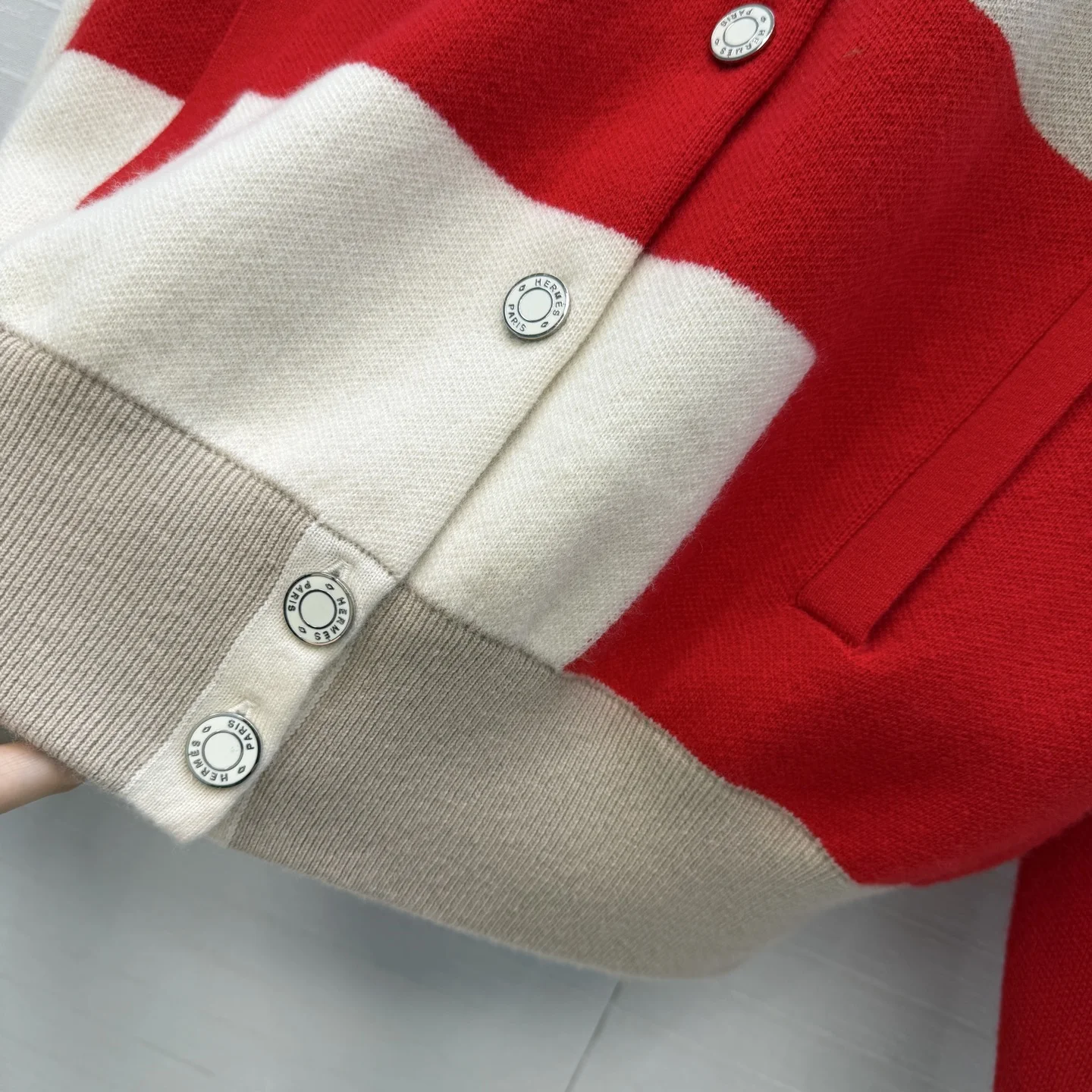 HERMES Jackets Beige-Red-Brown S-L D60202609062715 - Image 6