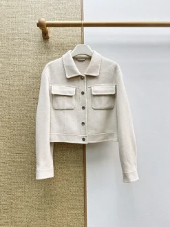 HERMES Jackets Cream-Gray S-L F15202609063306
