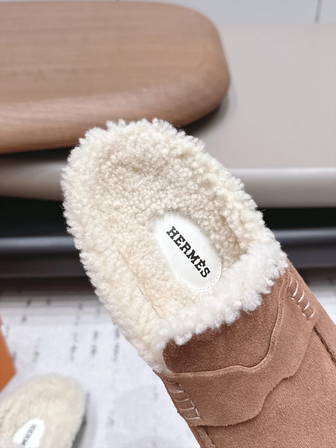 HERMES Loafers Brown-Cream B80202609111533 - Image 6