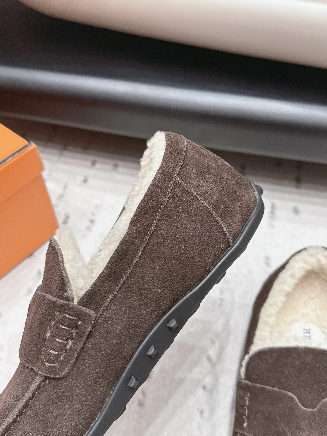 HERMES Loafers Brown-Cream B90202609111536 - Image 7