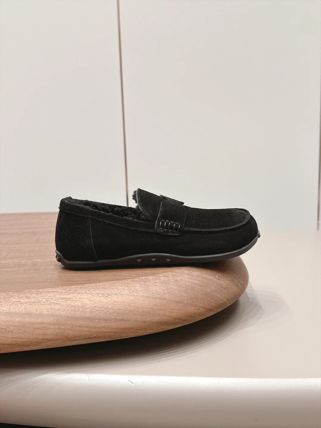 HERMES Loafers Suede Wool Black EU35-44 B90202609111537 - Image 5