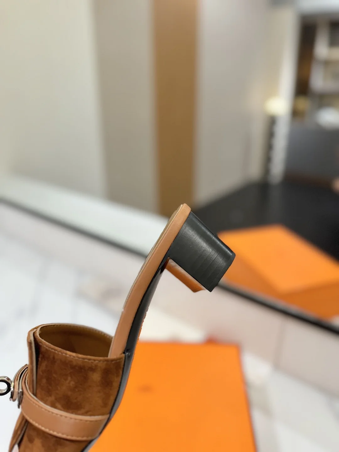 HERMES Mules Brown-Silver B30202609111861 - Image 8