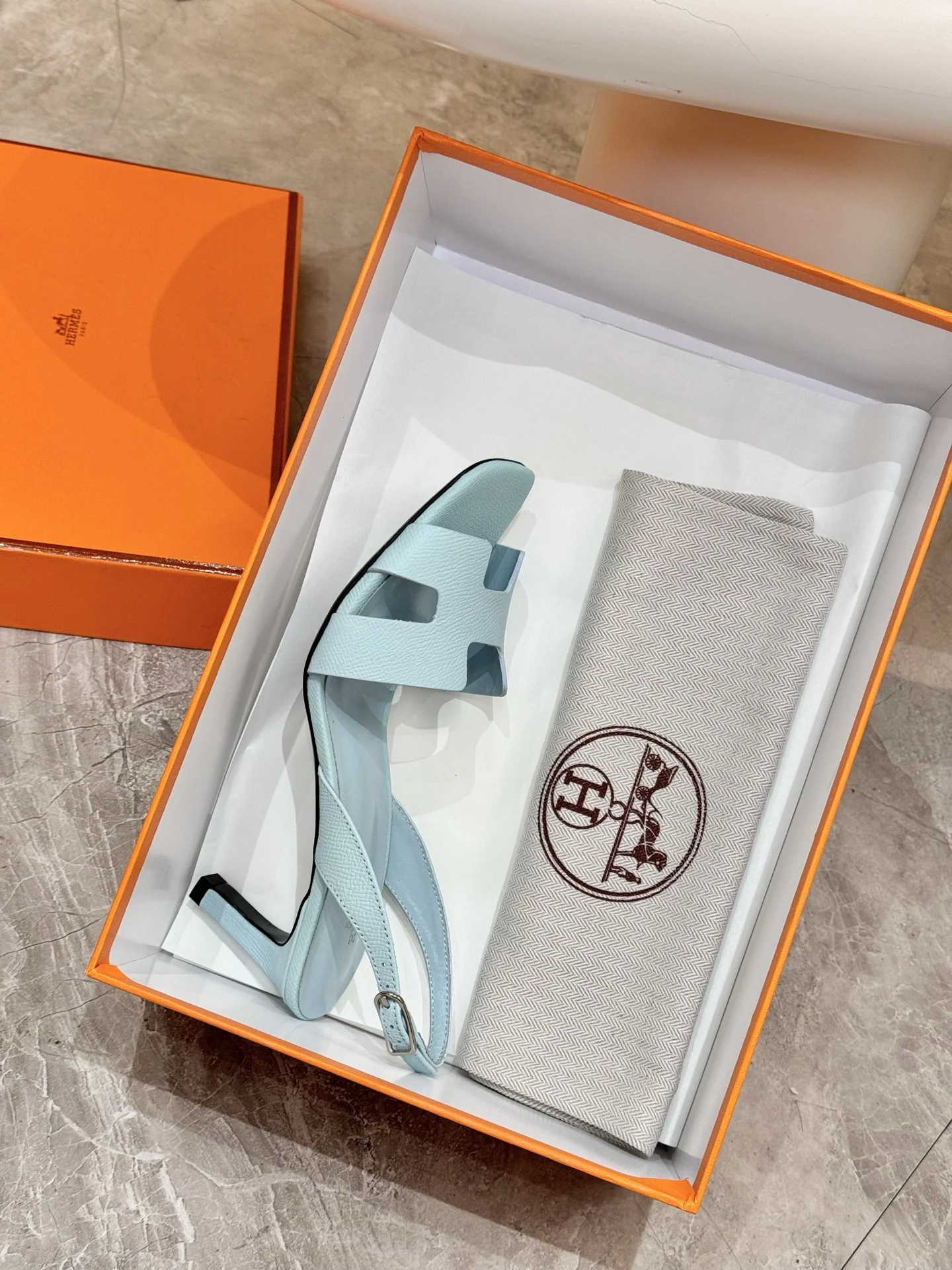 HERMES Sandals Blue B90202609111472 - Image 9
