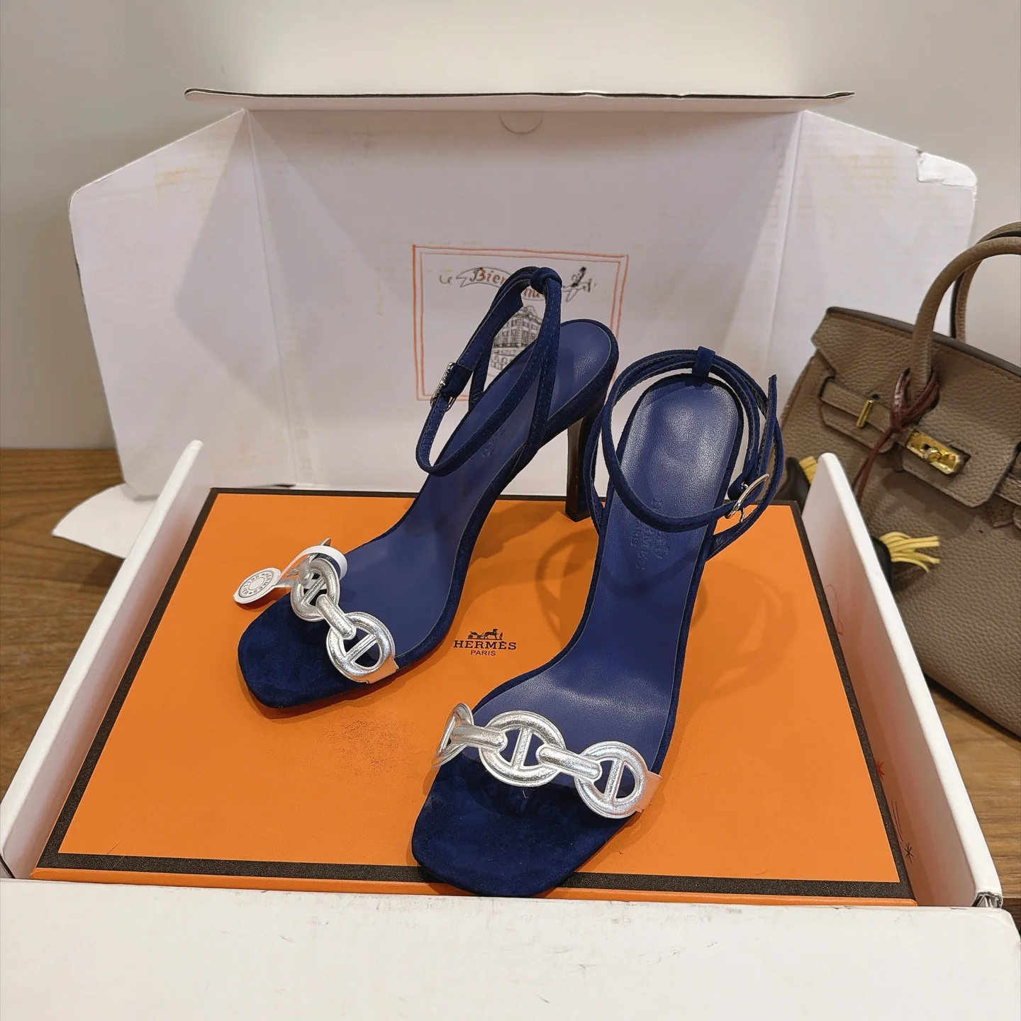 HERMES Sandals Blue-Silver C40202609111457