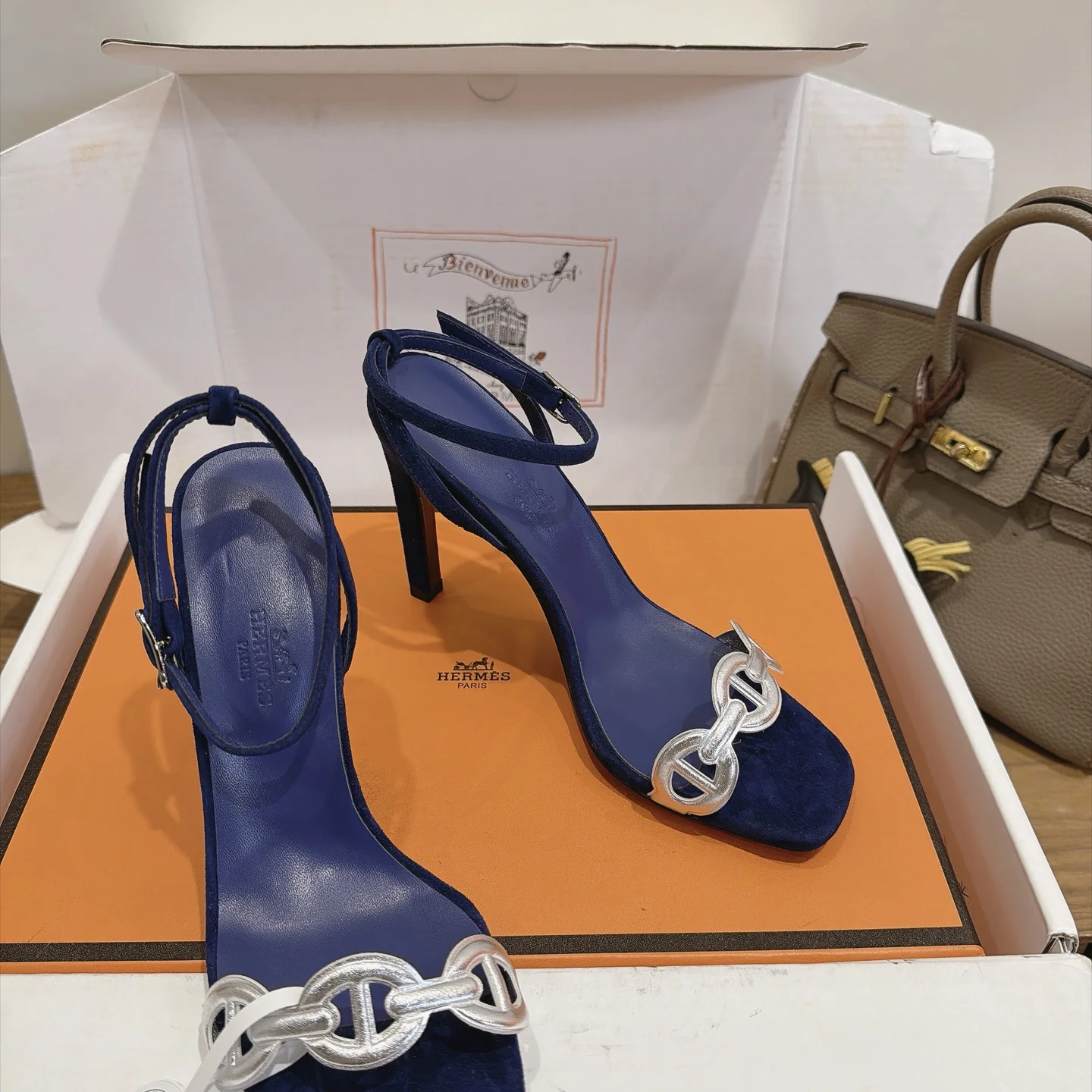 HERMES Sandals Blue-Silver C40202609111457 - Image 2