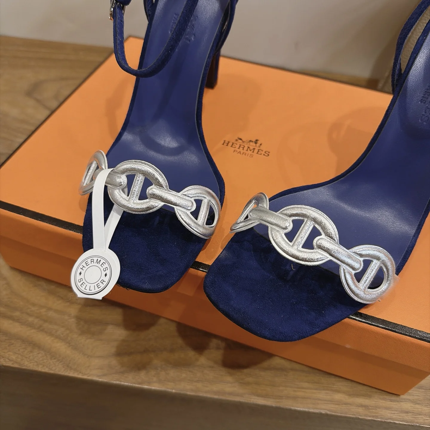 HERMES Sandals Blue-Silver C40202609111457 - Image 7