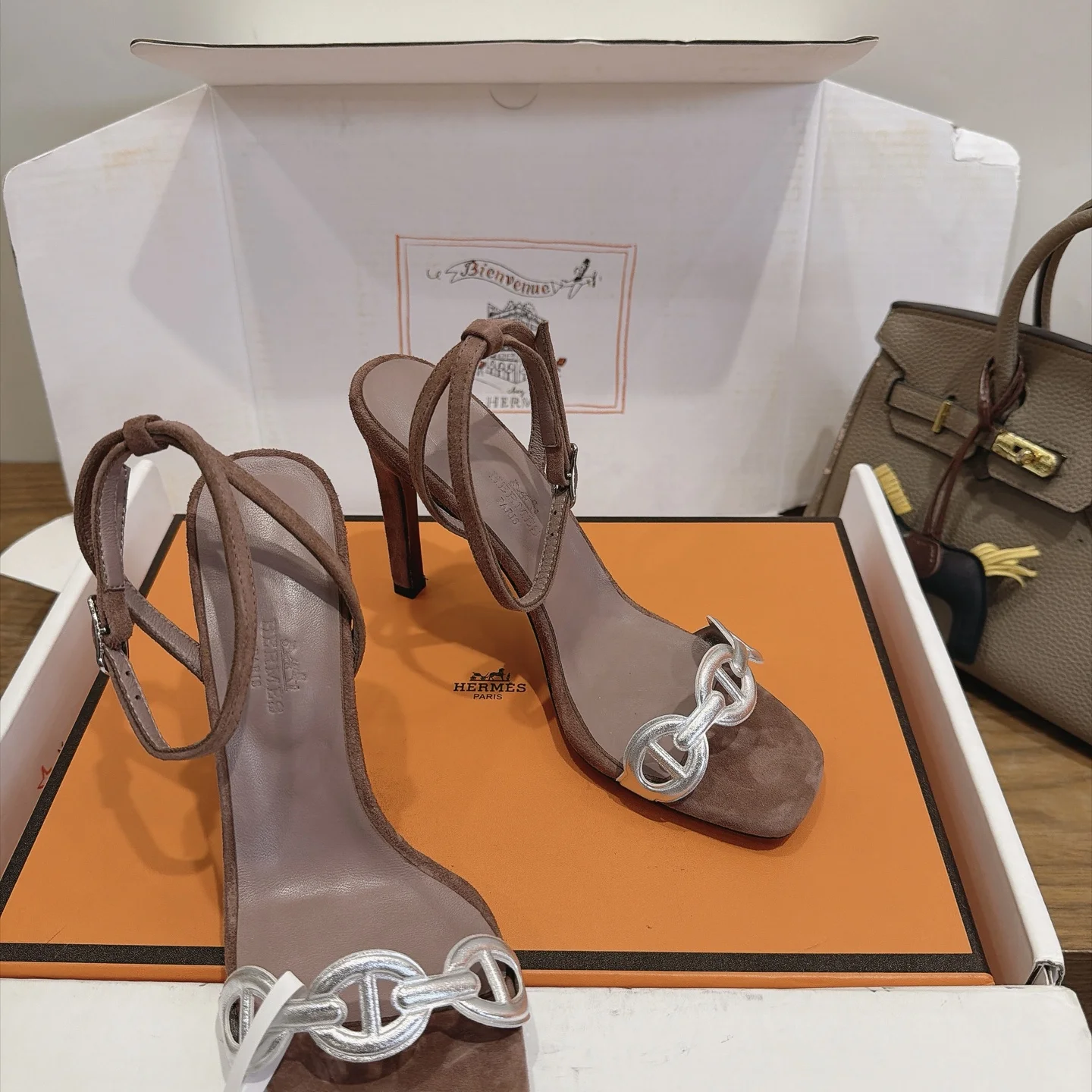 HERMES Sandals Brown-Silver C40202609111452 - Image 2