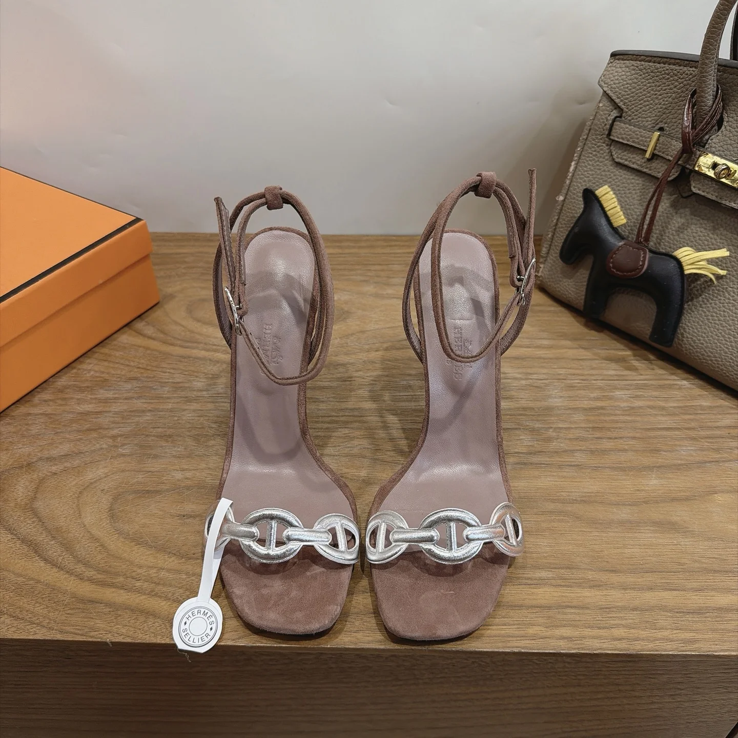 HERMES Sandals Brown-Silver C40202609111452 - Image 3