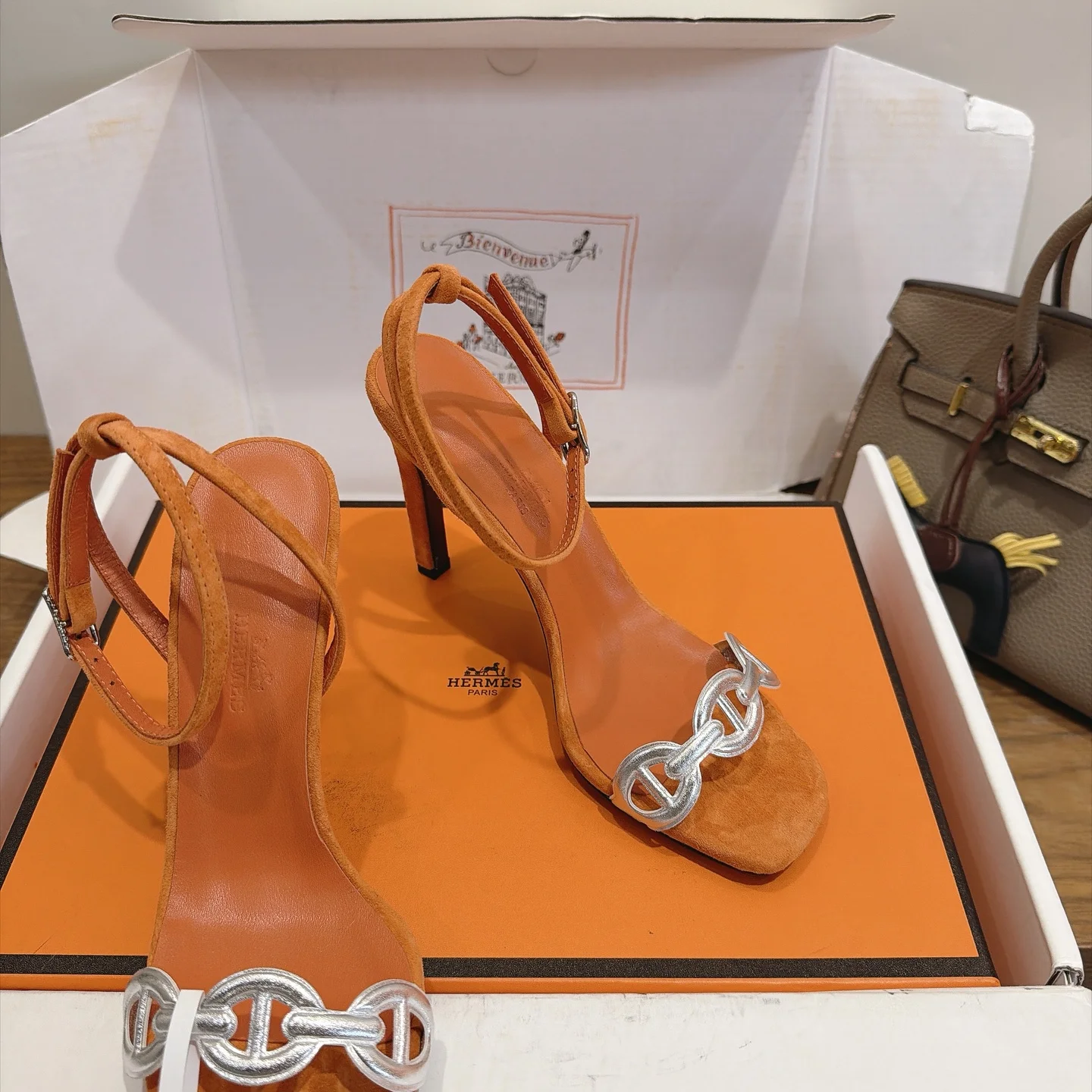 HERMES Sandals Orange-Silver C40202609111462 - Image 2