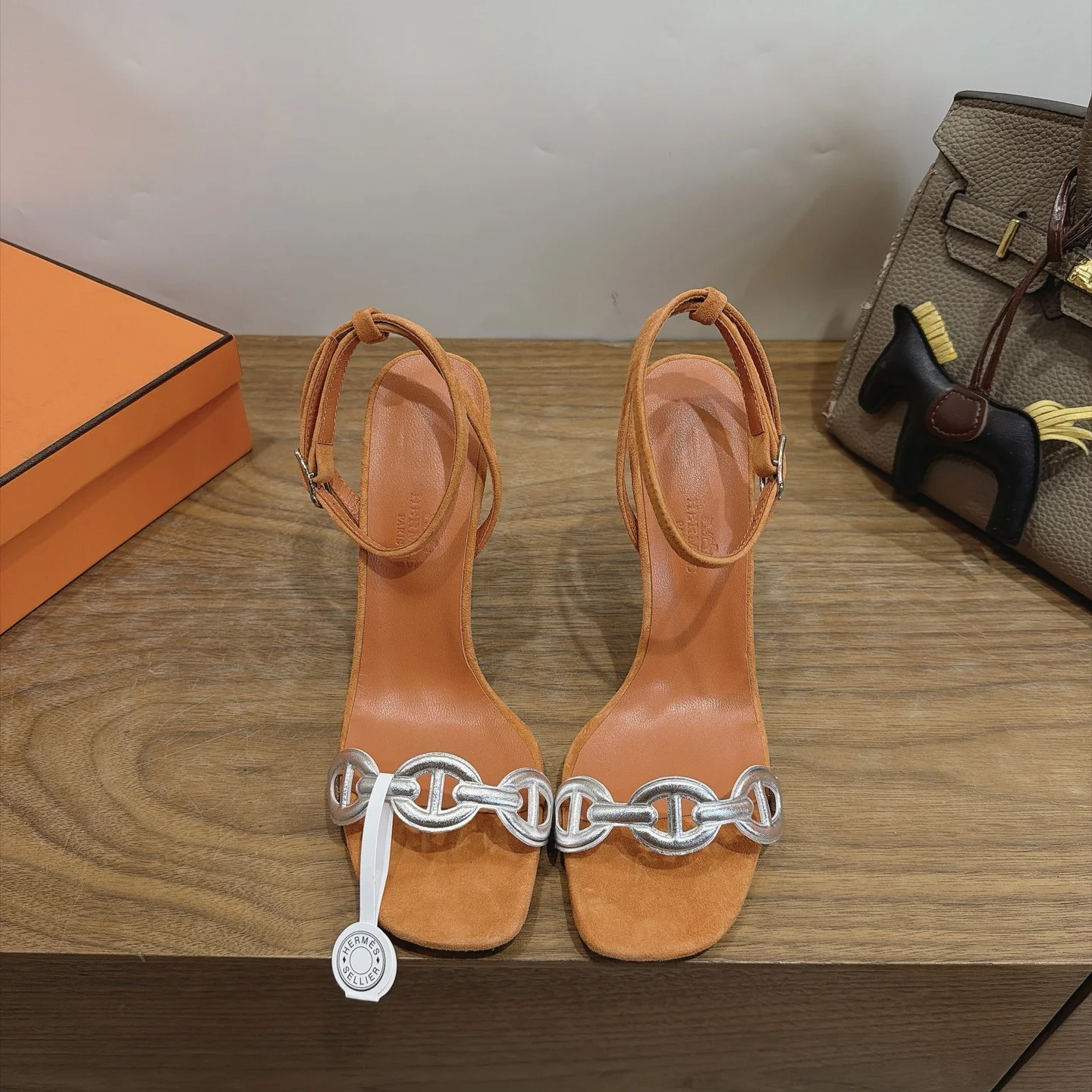 HERMES Sandals Orange-Silver C40202609111462 - Image 3