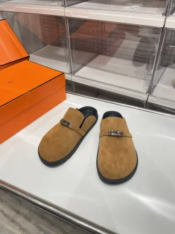 HERMES Slides Brown-Silver B30202609110907