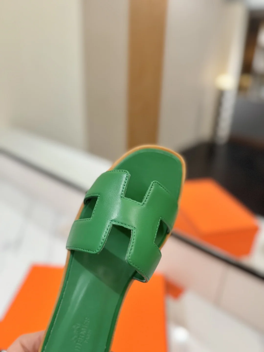 HERMES Slides Green B00202609111867 - Image 6