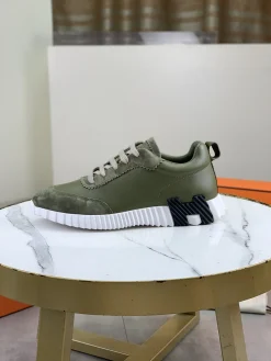 HERMES Sneakers Leather Green-Black EU39-45 C40202609110980