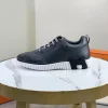 HERMES Sneakers Mesh Leather Gray-White EU39-45 C40202609110973