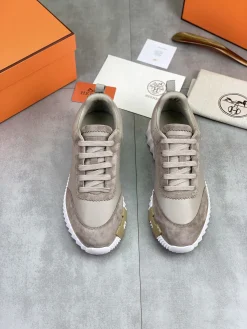 Alternative view of HERMES Sneakers Technical Leather Beige-Burgundy EU39-45 C40202609110970