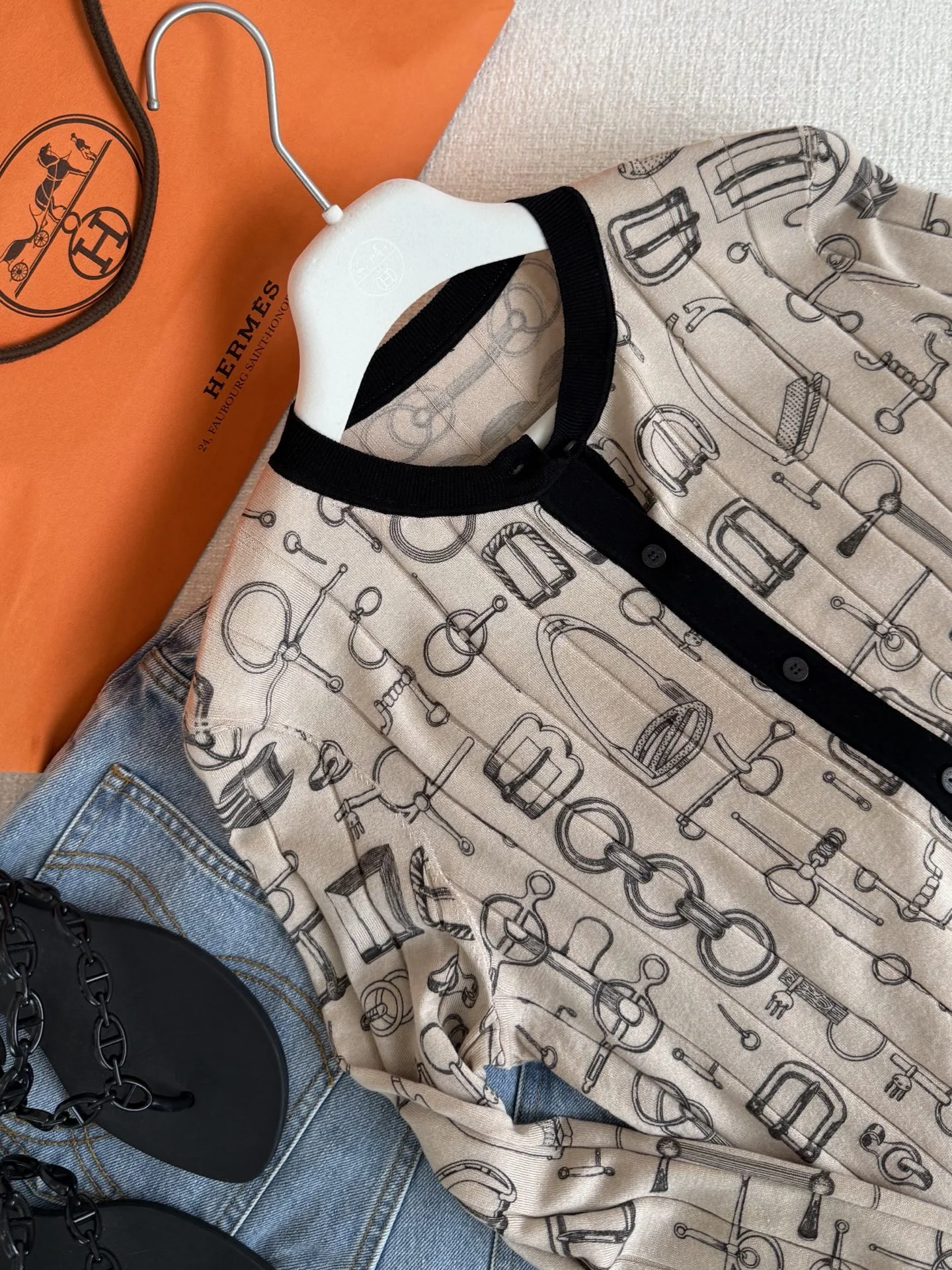 HERMES Sweaters Beige-Black S-L B90202609063091 - Image 2