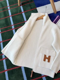 Alternative view of HERMES Sweaters Cream-Brown S-L F60202609060028