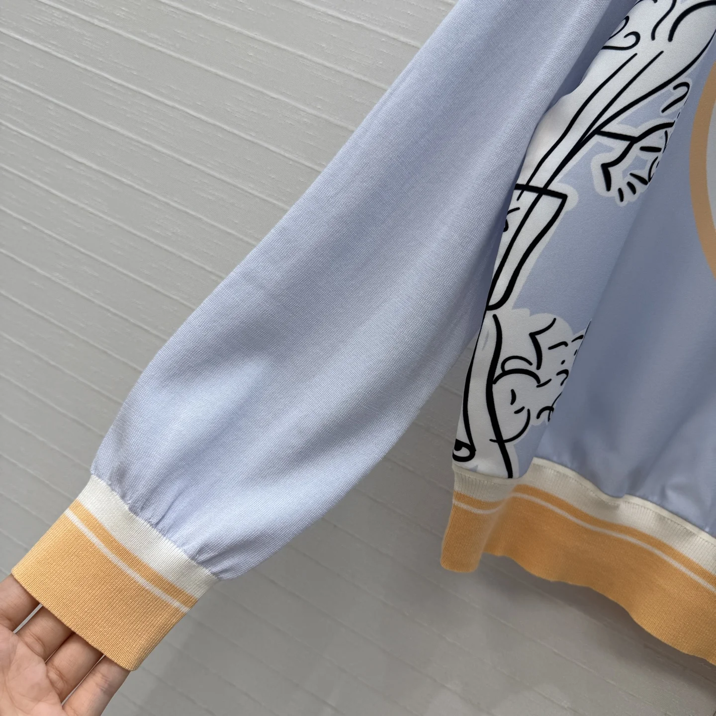HERMES Sweaters Wool Blend Light Blue-Orange S-L B60202609062702 - Image 5