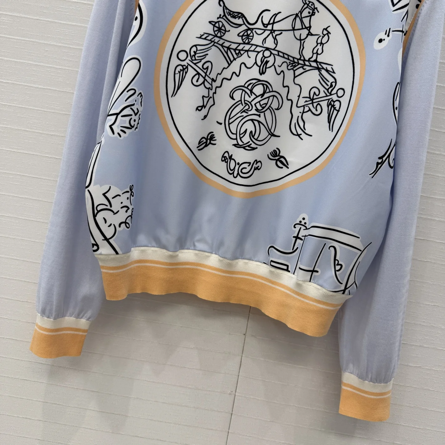 HERMES Sweaters Wool Blend Light Blue-Orange S-L B60202609062702 - Image 6