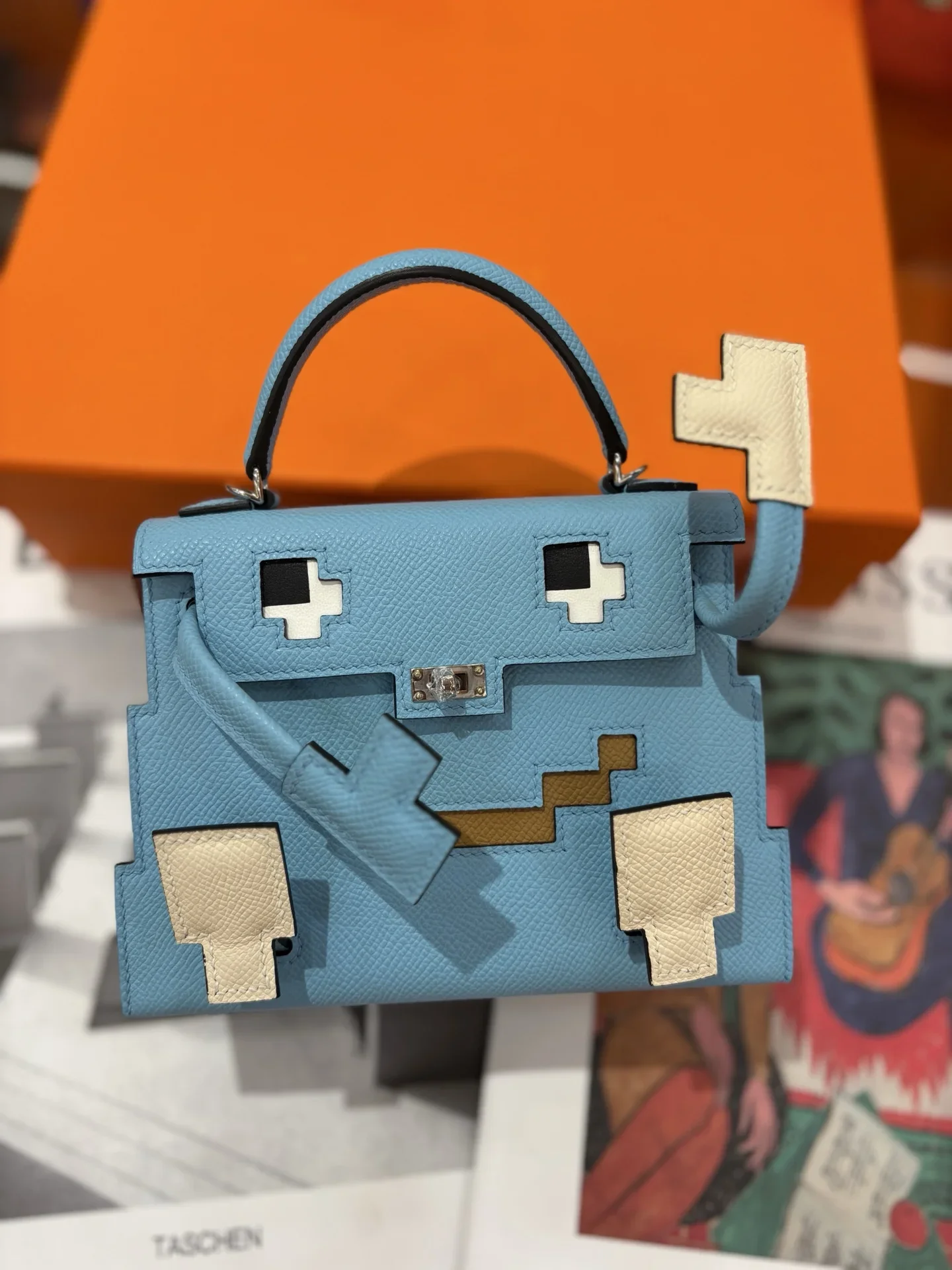 HERMES Top Handle Bags Blue-Beige A450202609090240