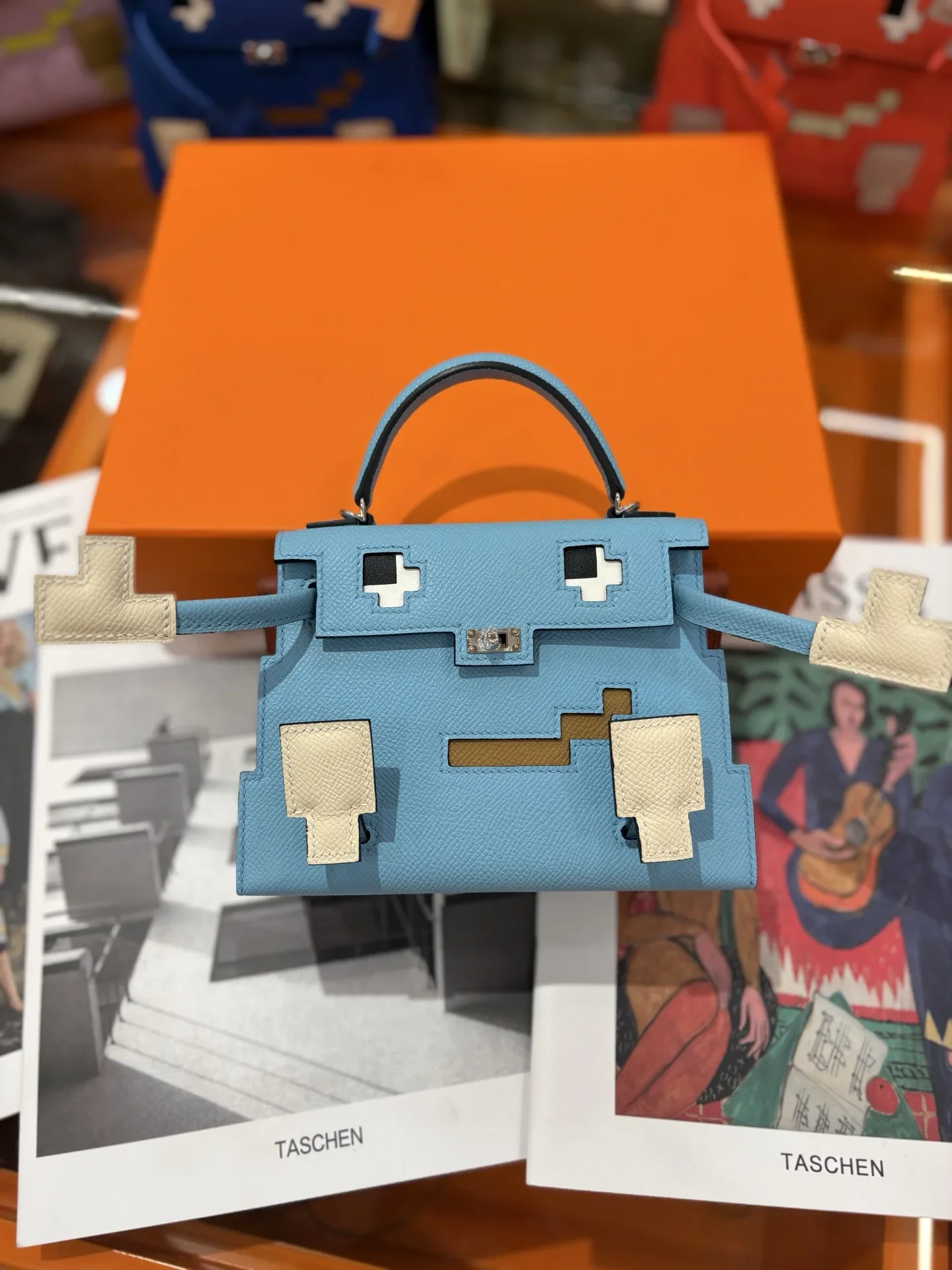 HERMES Top Handle Bags Blue-Beige A450202609090240 - Image 2