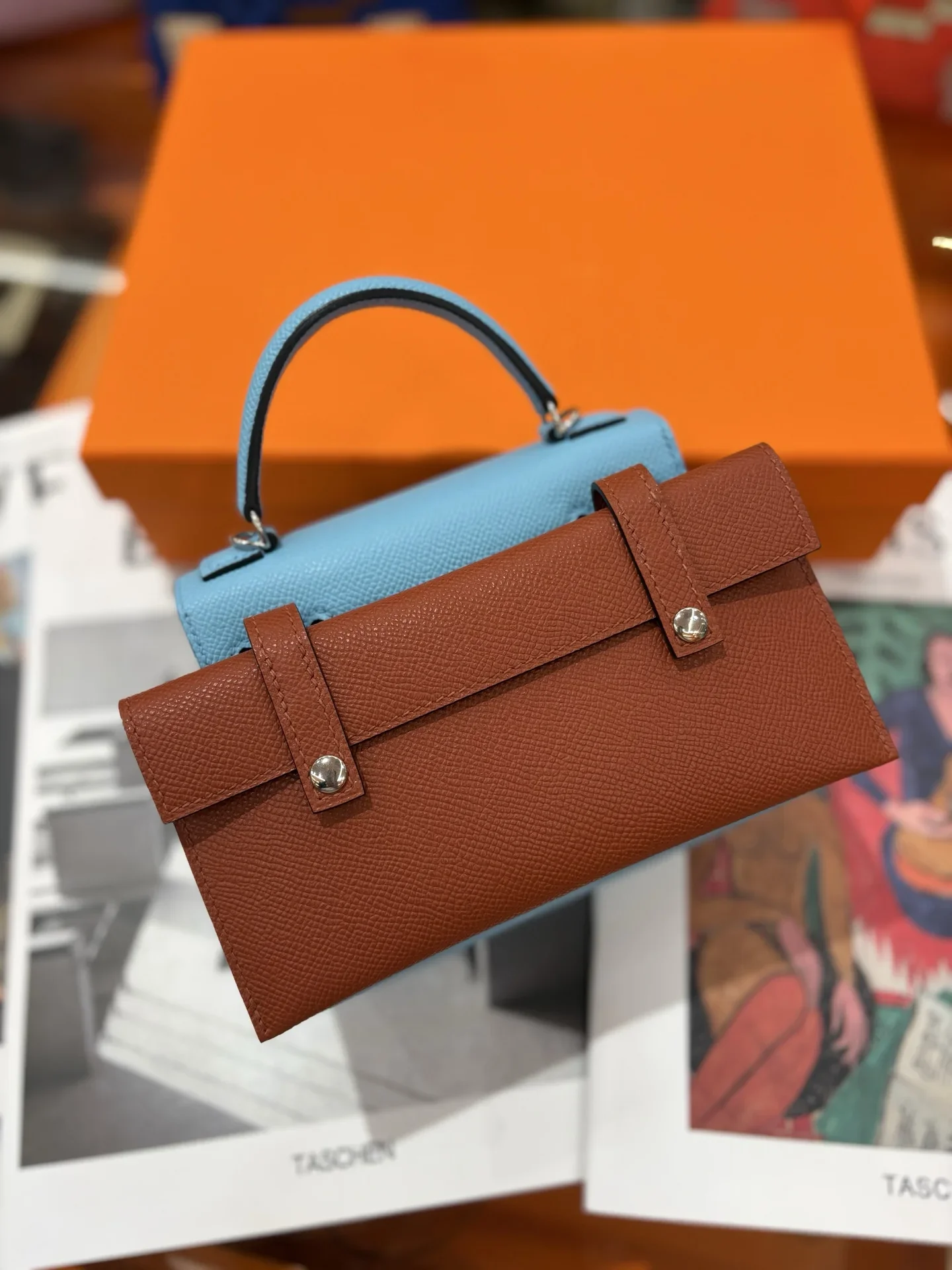 HERMES Top Handle Bags Blue-Beige A450202609090240 - Image 7