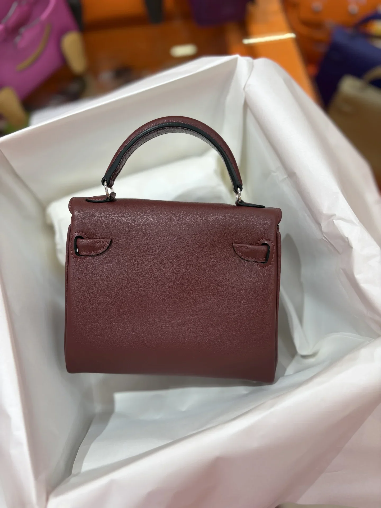 HERMES Top Handle Bags Brown-Blue A350202609090244 - Image 7