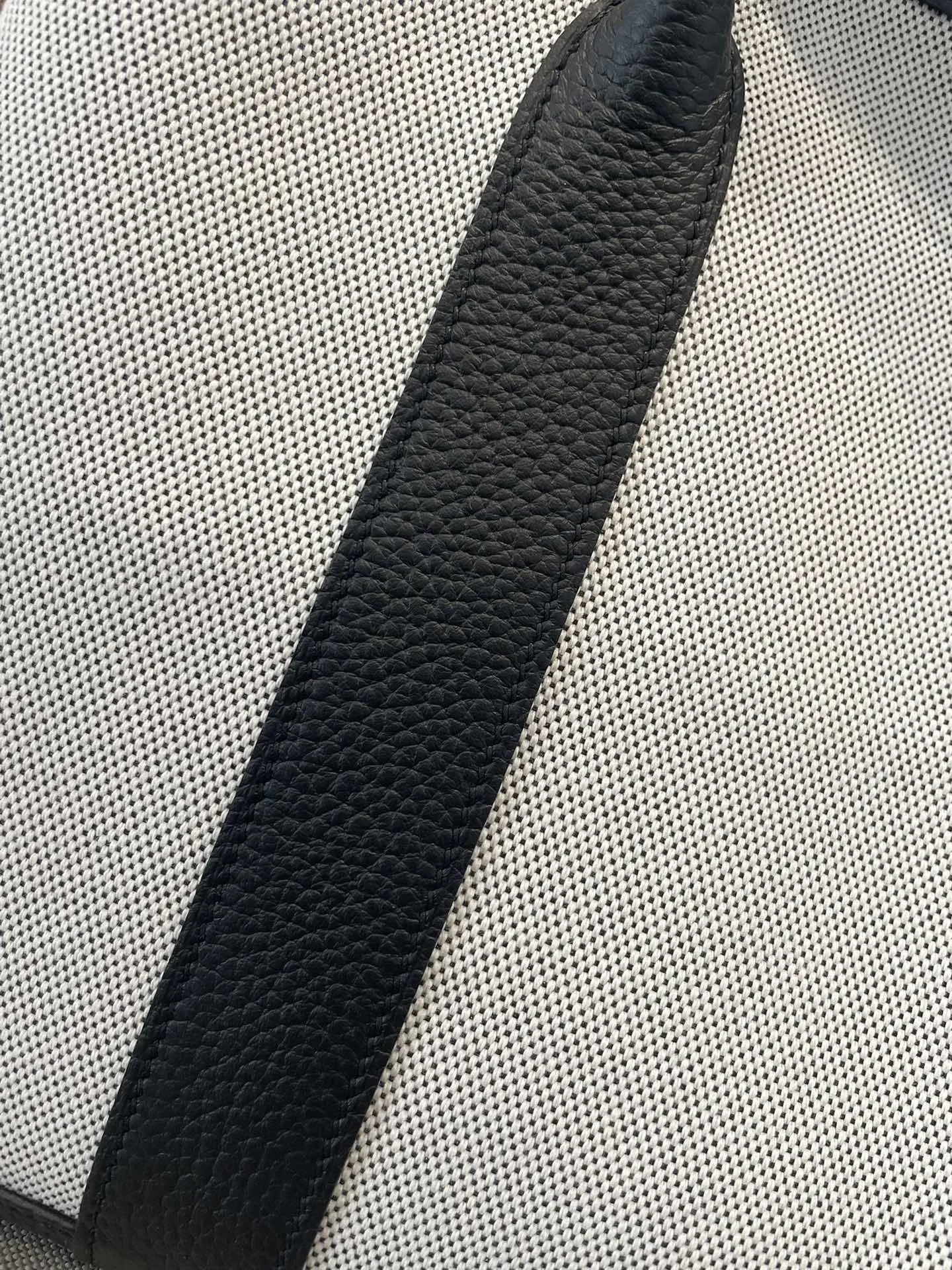 HERMES Top Handle Bags Canvas Leather White-Black 30CM-36CM A000202609090290 - Image 4
