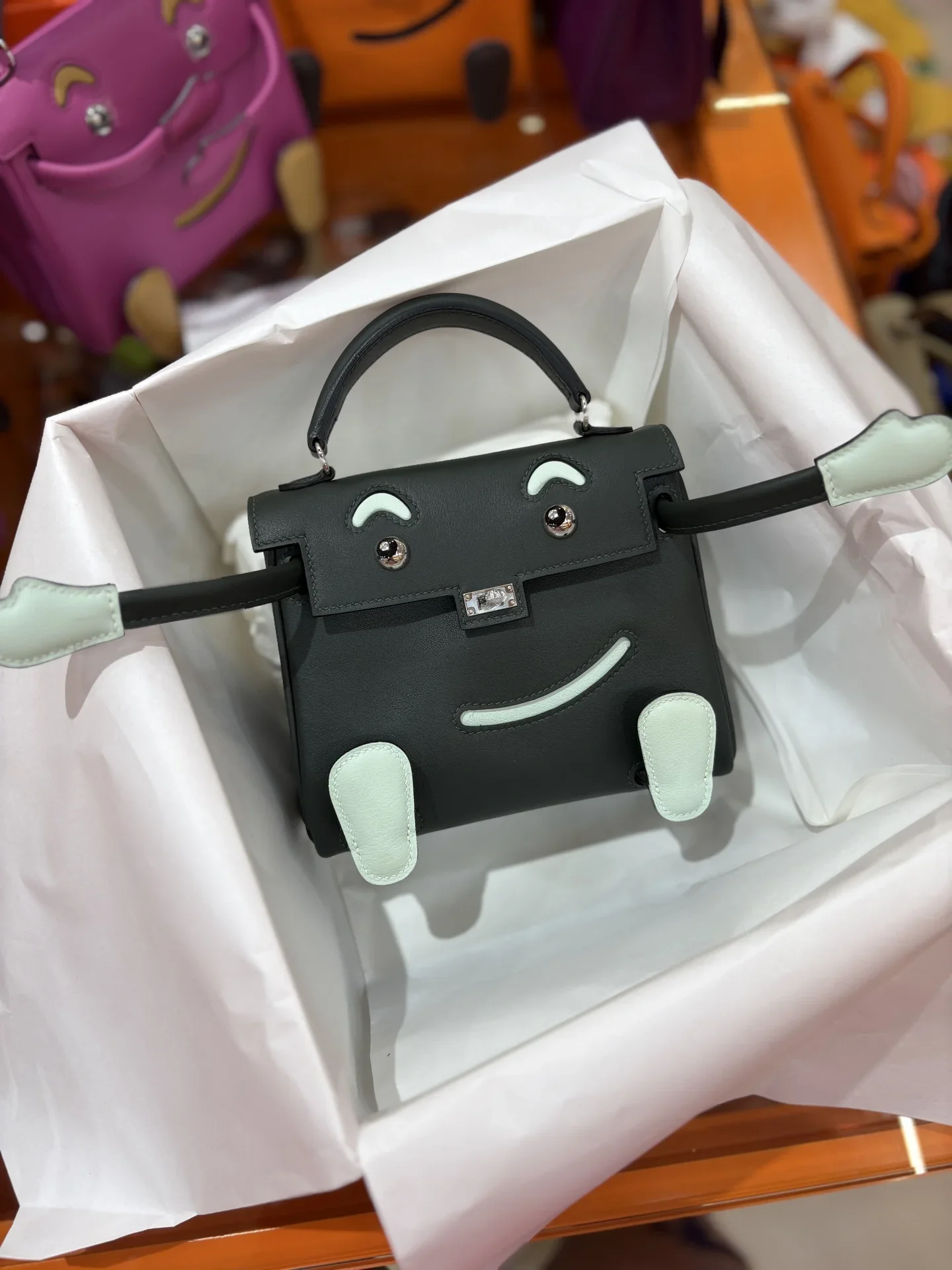 HERMES Top Handle Bags Darkgray-Mint A350202609090246 - Image 2