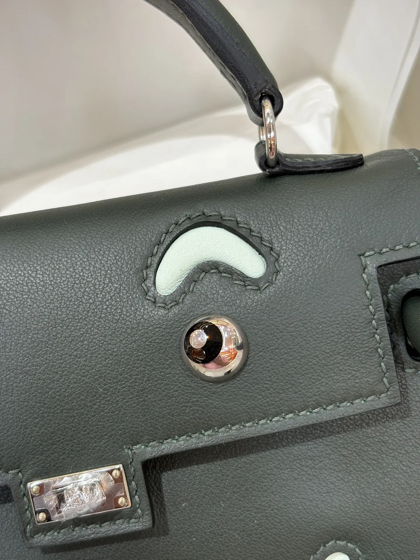 HERMES Top Handle Bags Darkgray-Mint A350202609090246 - Image 3