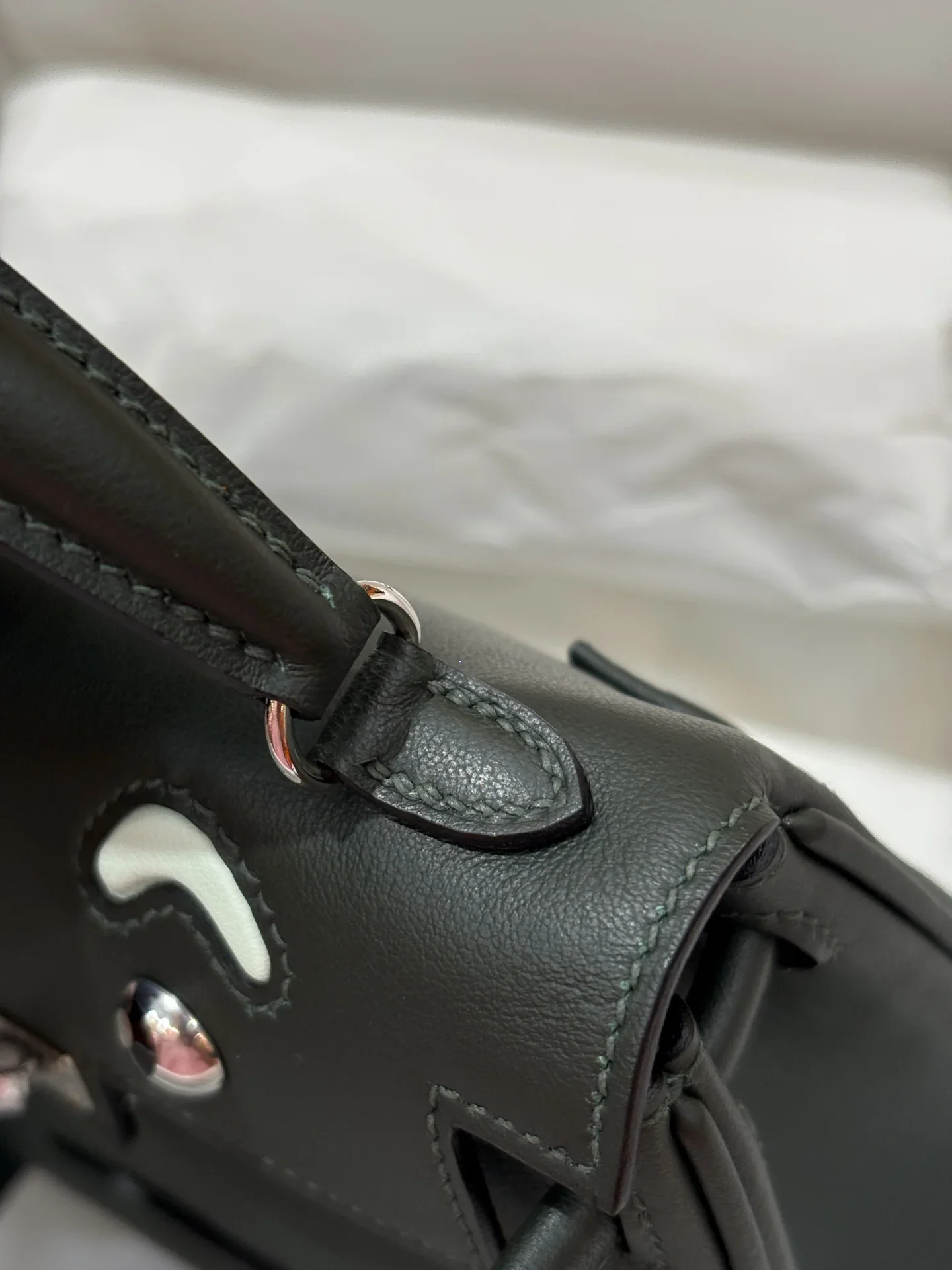 HERMES Top Handle Bags Darkgray-Mint A350202609090246 - Image 5