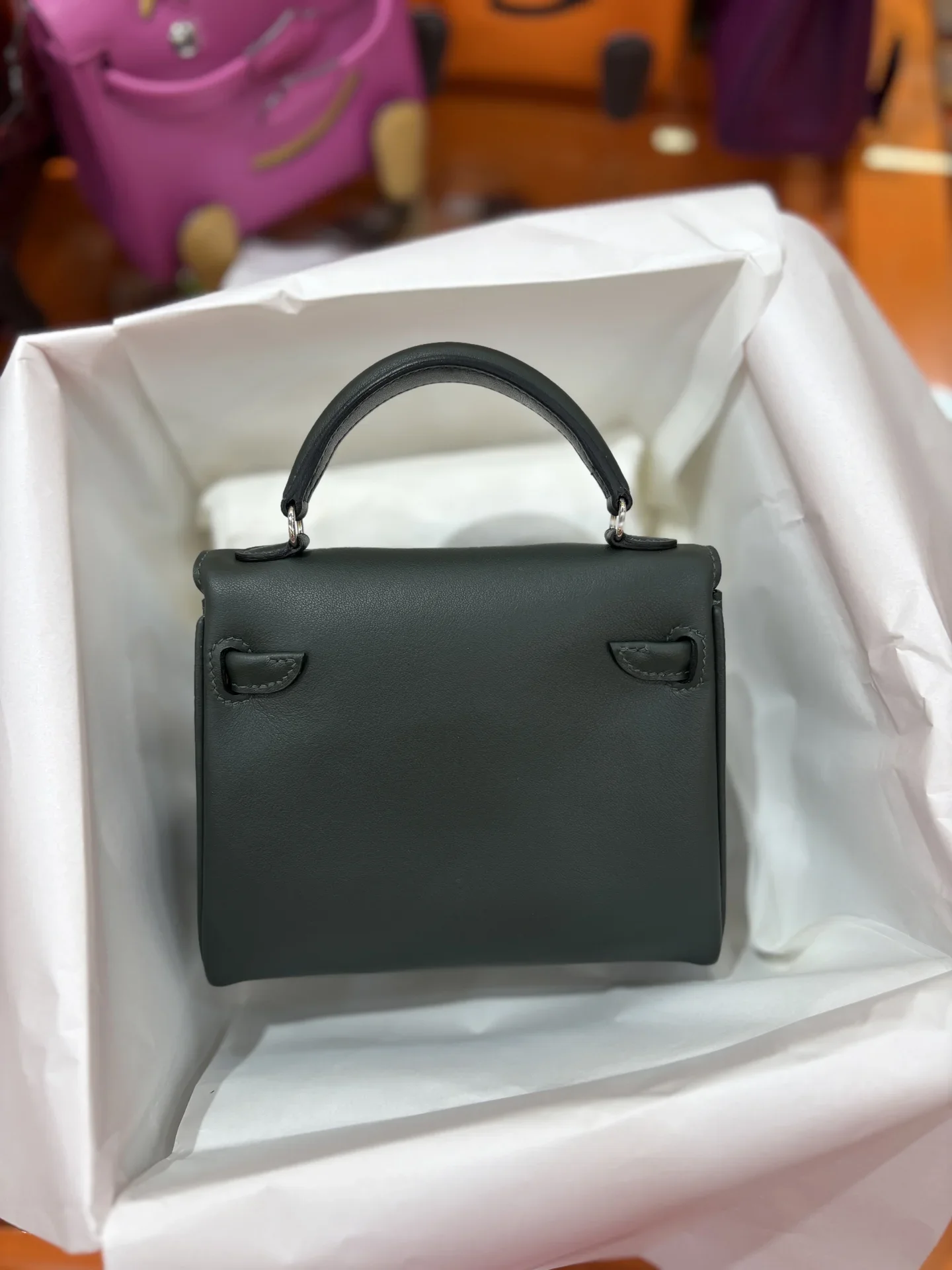 HERMES Top Handle Bags Darkgray-Mint A350202609090246 - Image 7