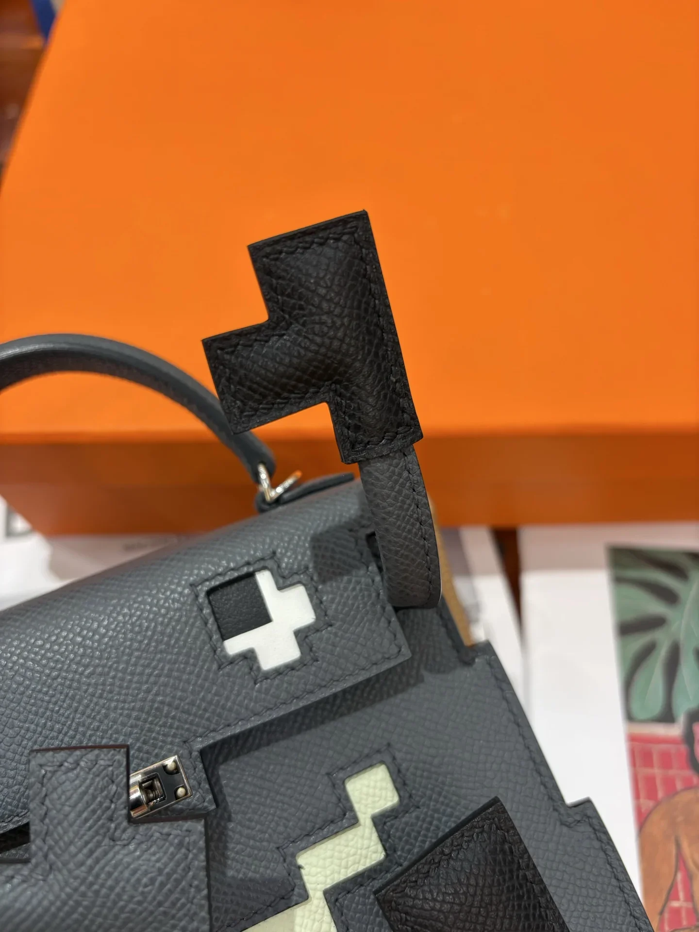 HERMES Top Handle Bags Gray-Black A450202609090235 - Image 4