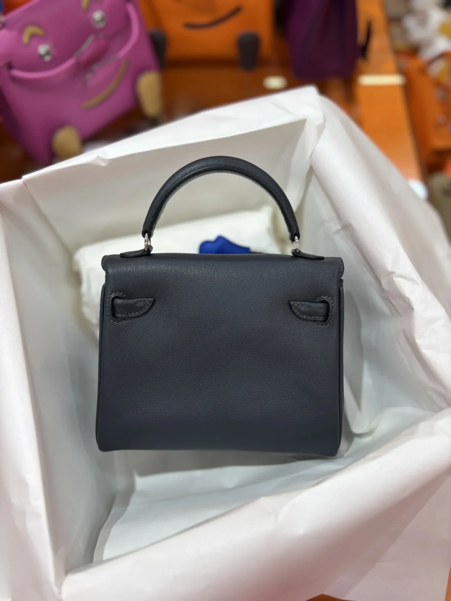 HERMES Top Handle Bags Gray-Blue A350202609090247 - Image 7