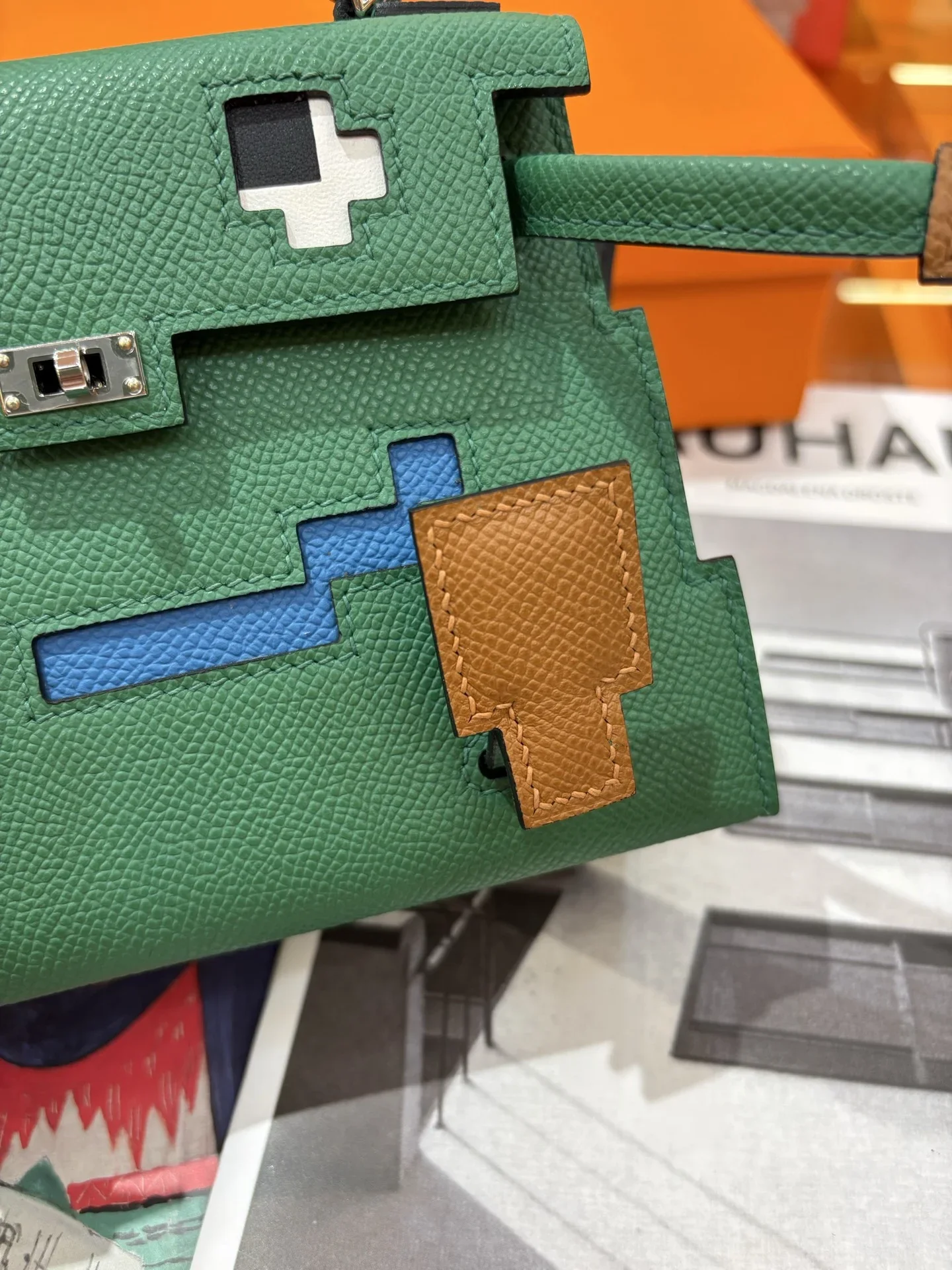 HERMES Top Handle Bags Green-Brown A450202609090257 - Image 4