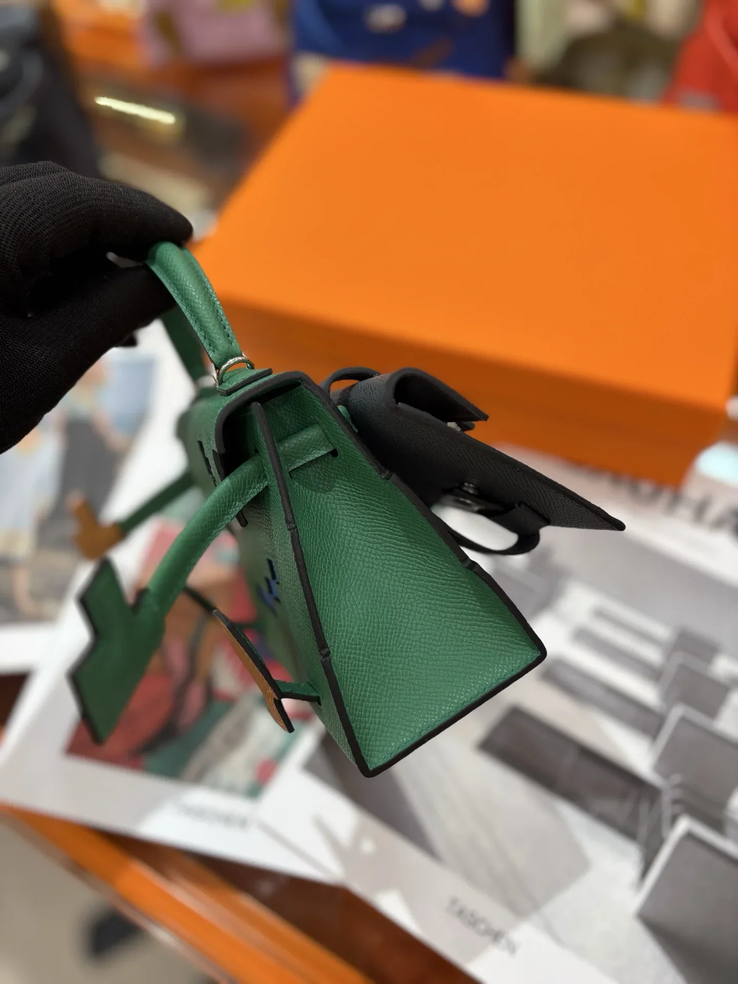 HERMES Top Handle Bags Green-Brown A450202609090257 - Image 6