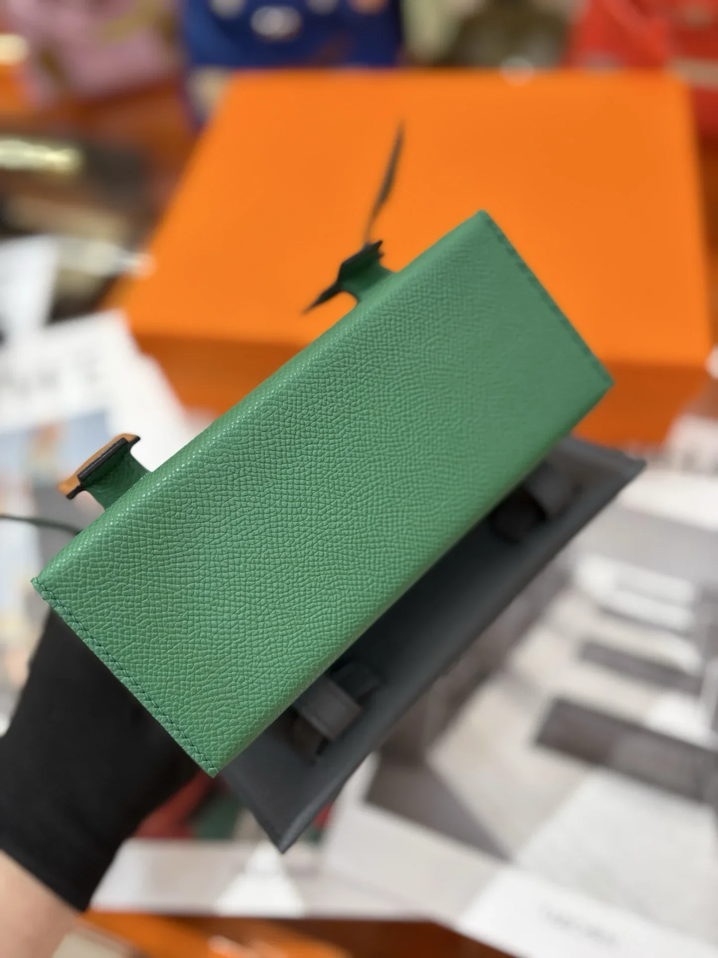 HERMES Top Handle Bags Green-Brown A450202609090257 - Image 8