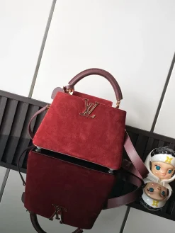 HERMES Top Handle Bags Leather Red-Gold 27X18X9CM A180202609090372