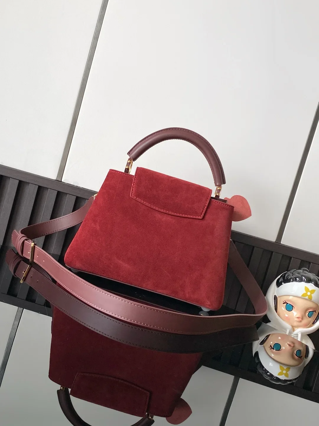 HERMES Top Handle Bags Leather Red-Gold 27X18X9CM A180202609090372 - Image 3