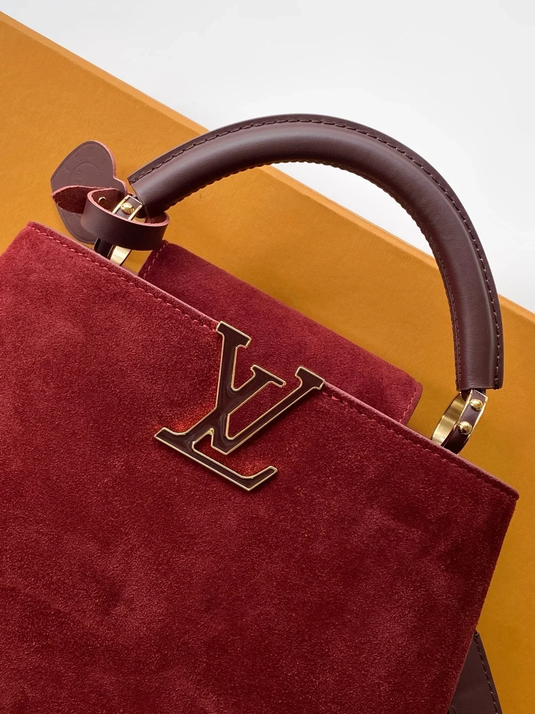 HERMES Top Handle Bags Leather Red-Gold 27X18X9CM A180202609090372 - Image 5