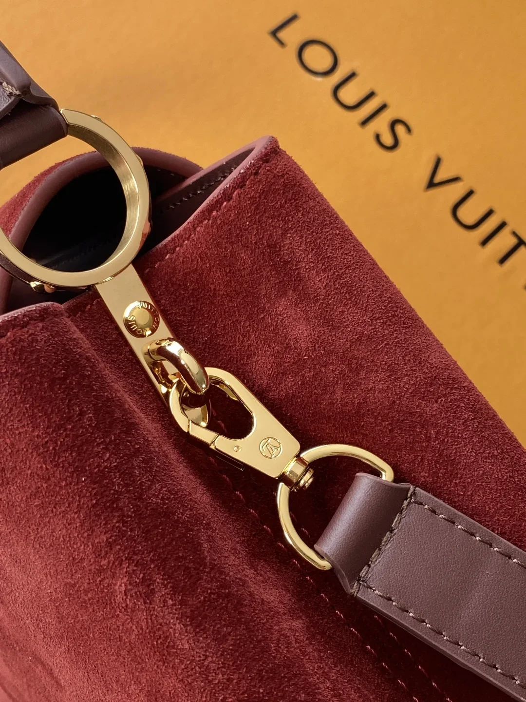 HERMES Top Handle Bags Leather Red-Gold 27X18X9CM A180202609090372 - Image 6