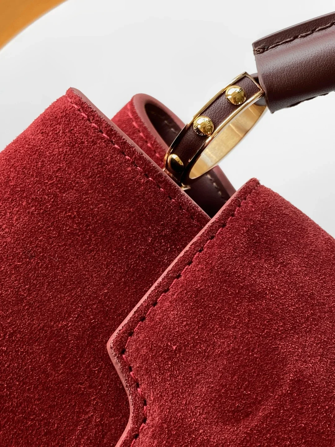 HERMES Top Handle Bags Leather Red-Gold 27X18X9CM A180202609090372 - Image 7