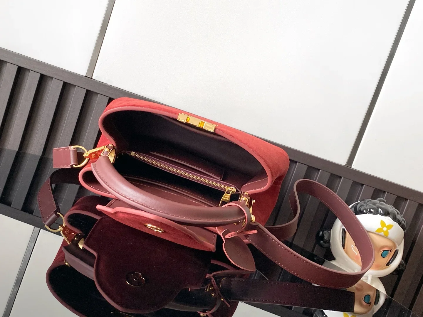 HERMES Top Handle Bags Leather Red-Gold 27X18X9CM A180202609090372 - Image 8