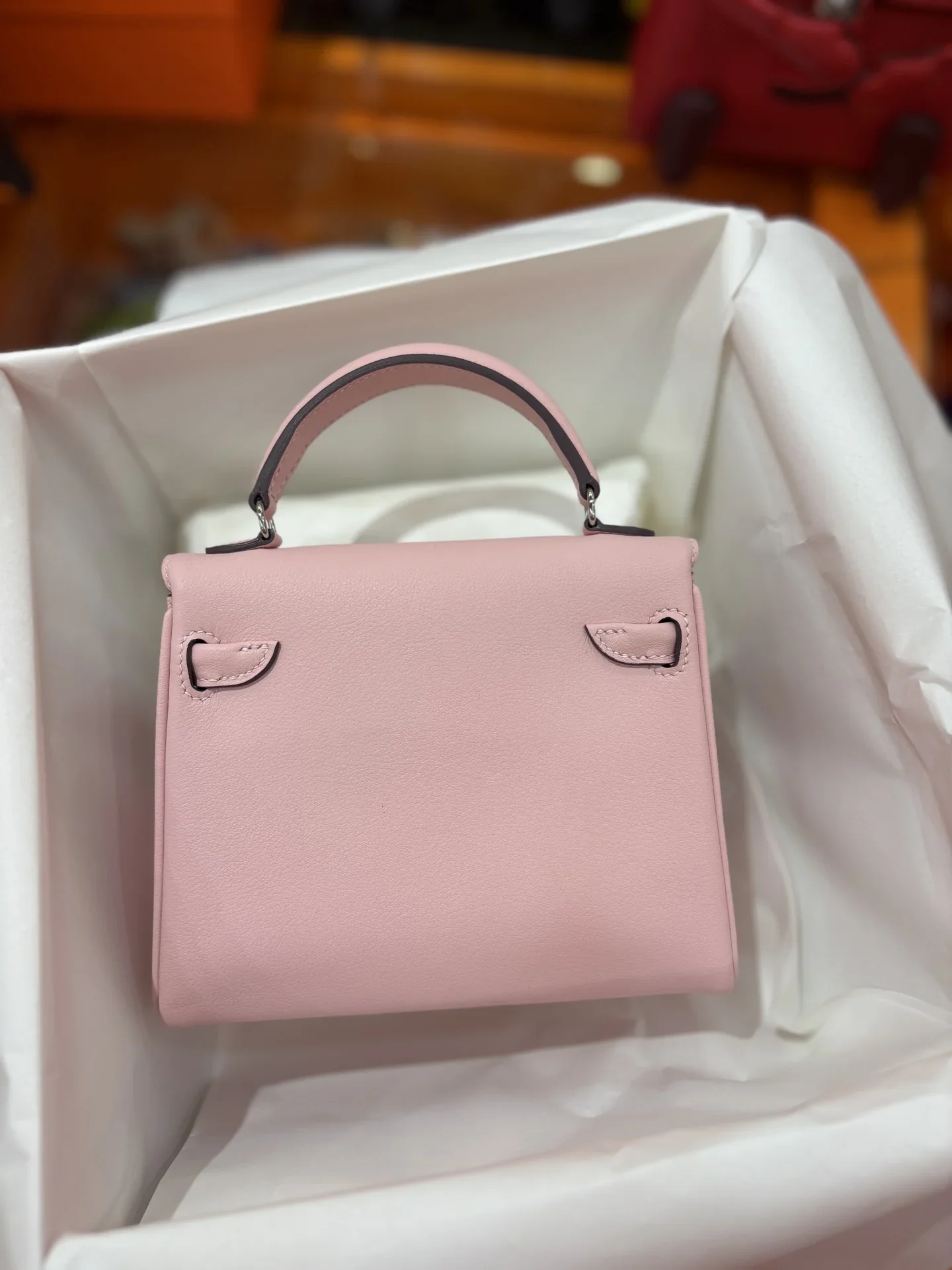 HERMES Top Handle Bags Pink-Cream 16CM A350202609090304 - Image 7